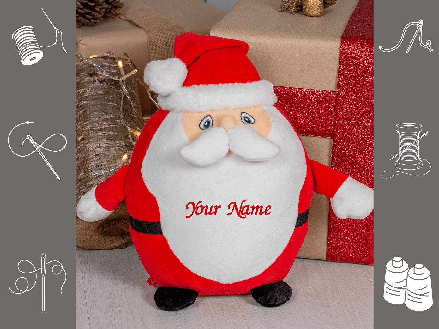 Personalised Embroidered Santa Plush Toy