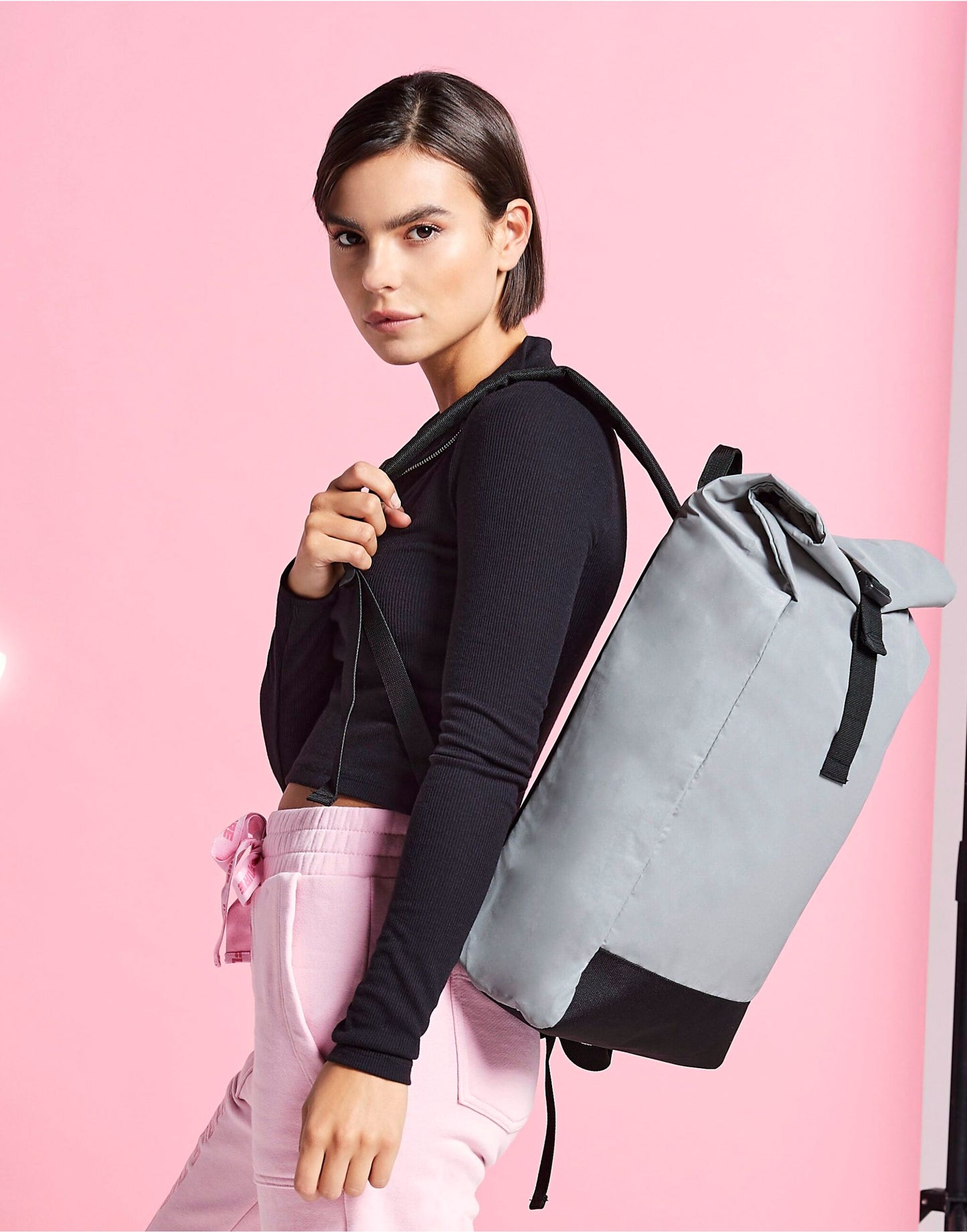 Reflective Roll-Top Backpack