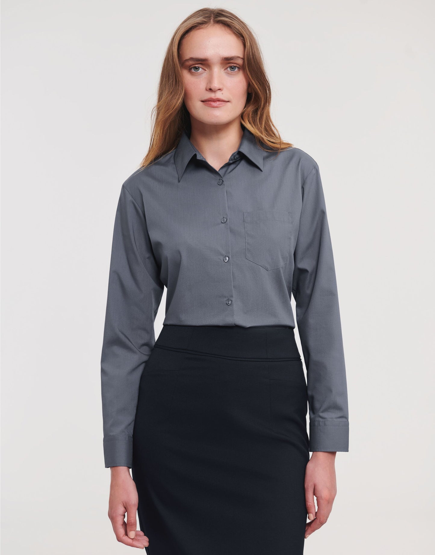 Ladies' L/Sleeve Polycotton Shirt