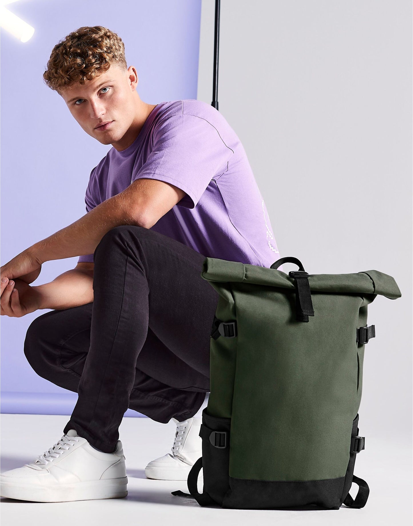 Block Roll-Top Backpack