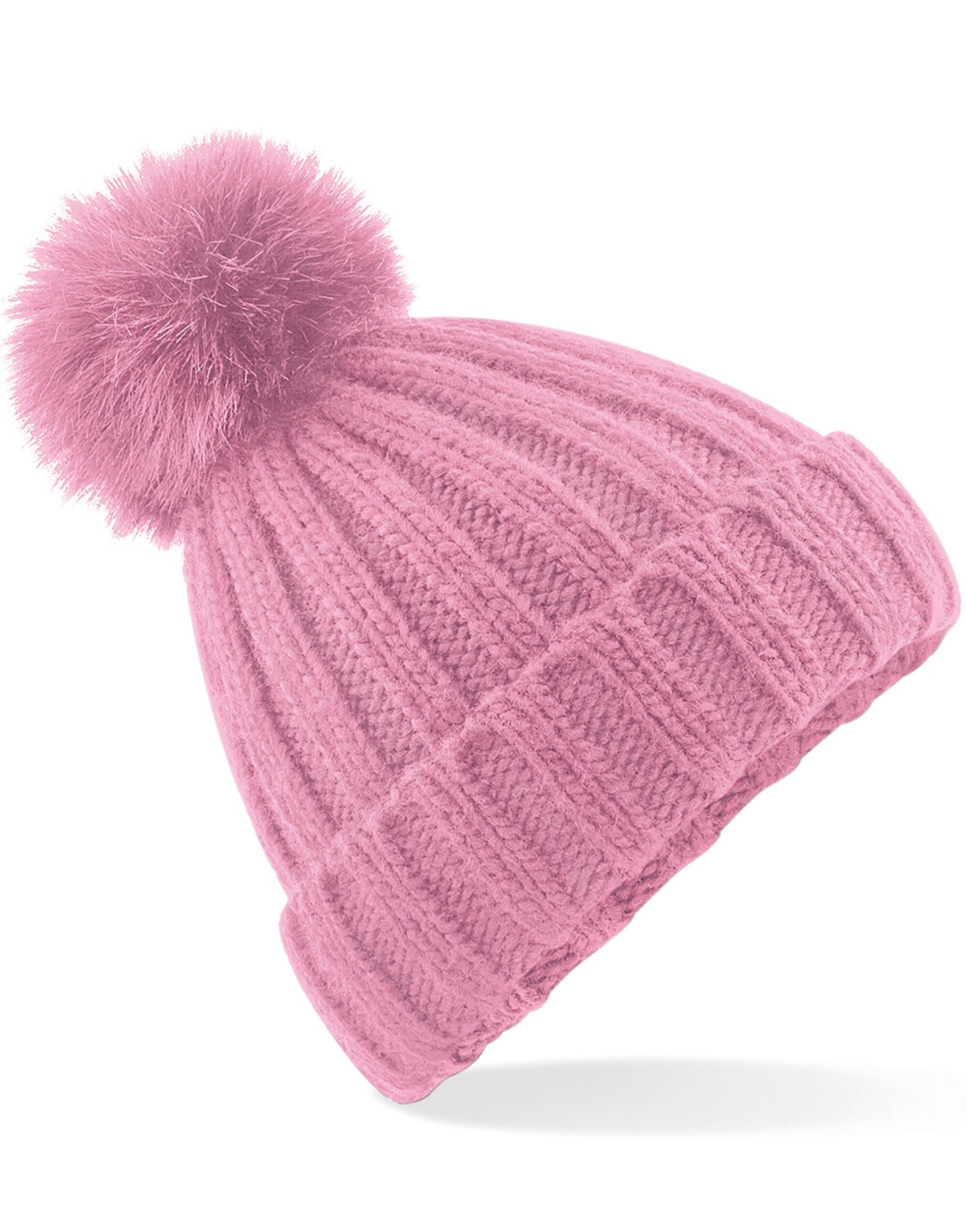 Verbier Faux Fur Pop Pom Chunky Beanie