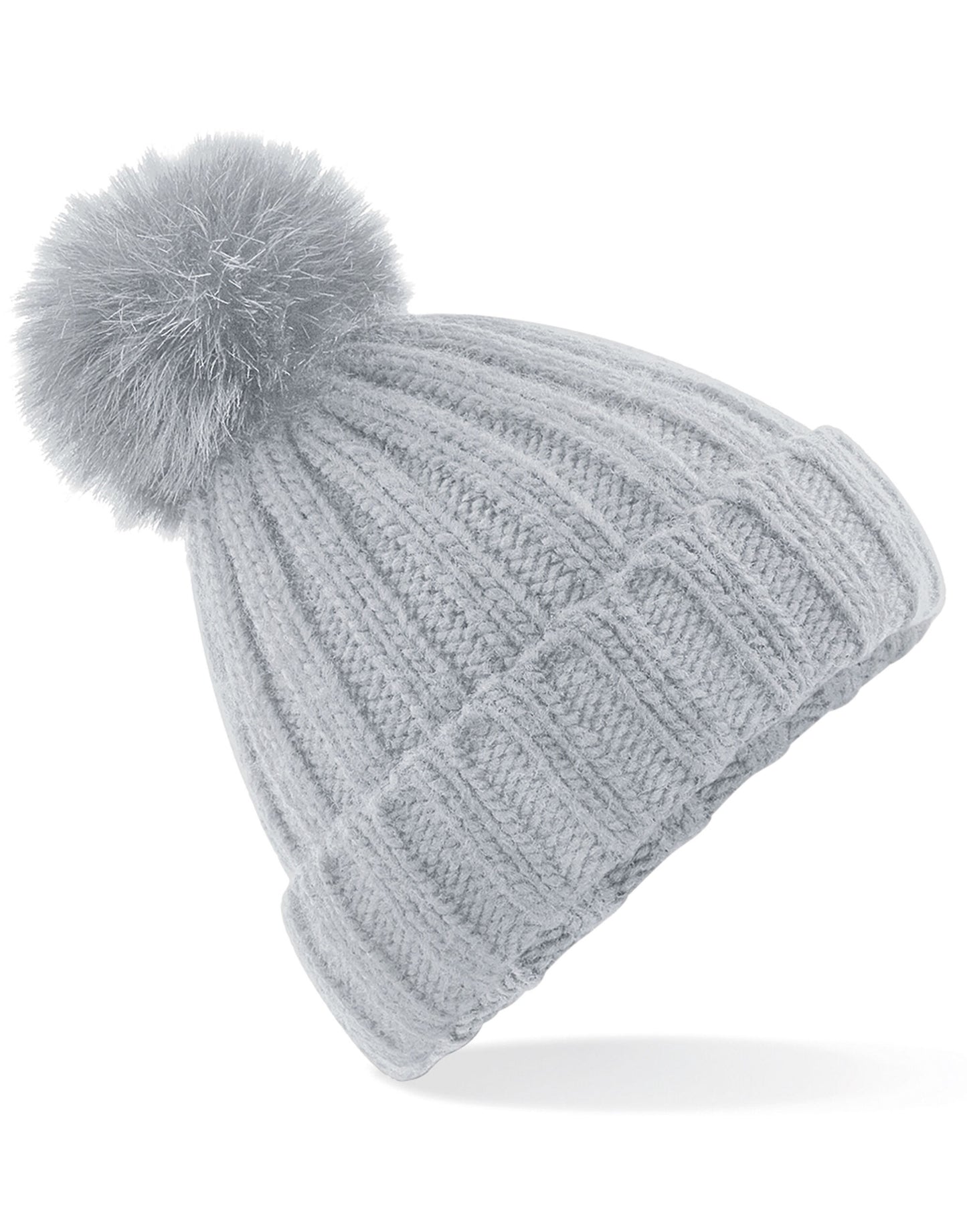 Verbier Faux Fur Pop Pom Chunky Beanie