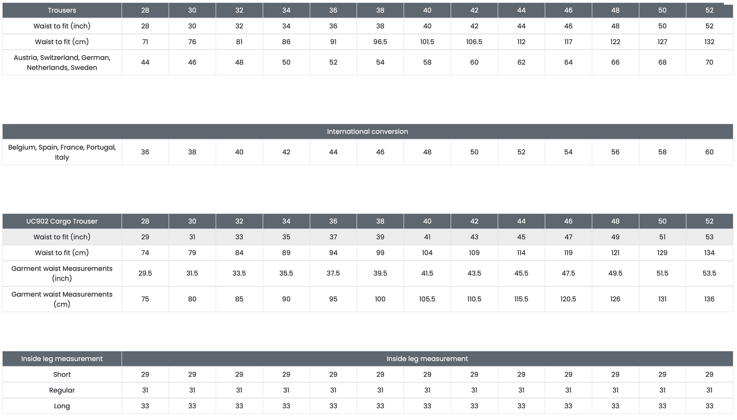 UC902L - Long Cargo Trousers
