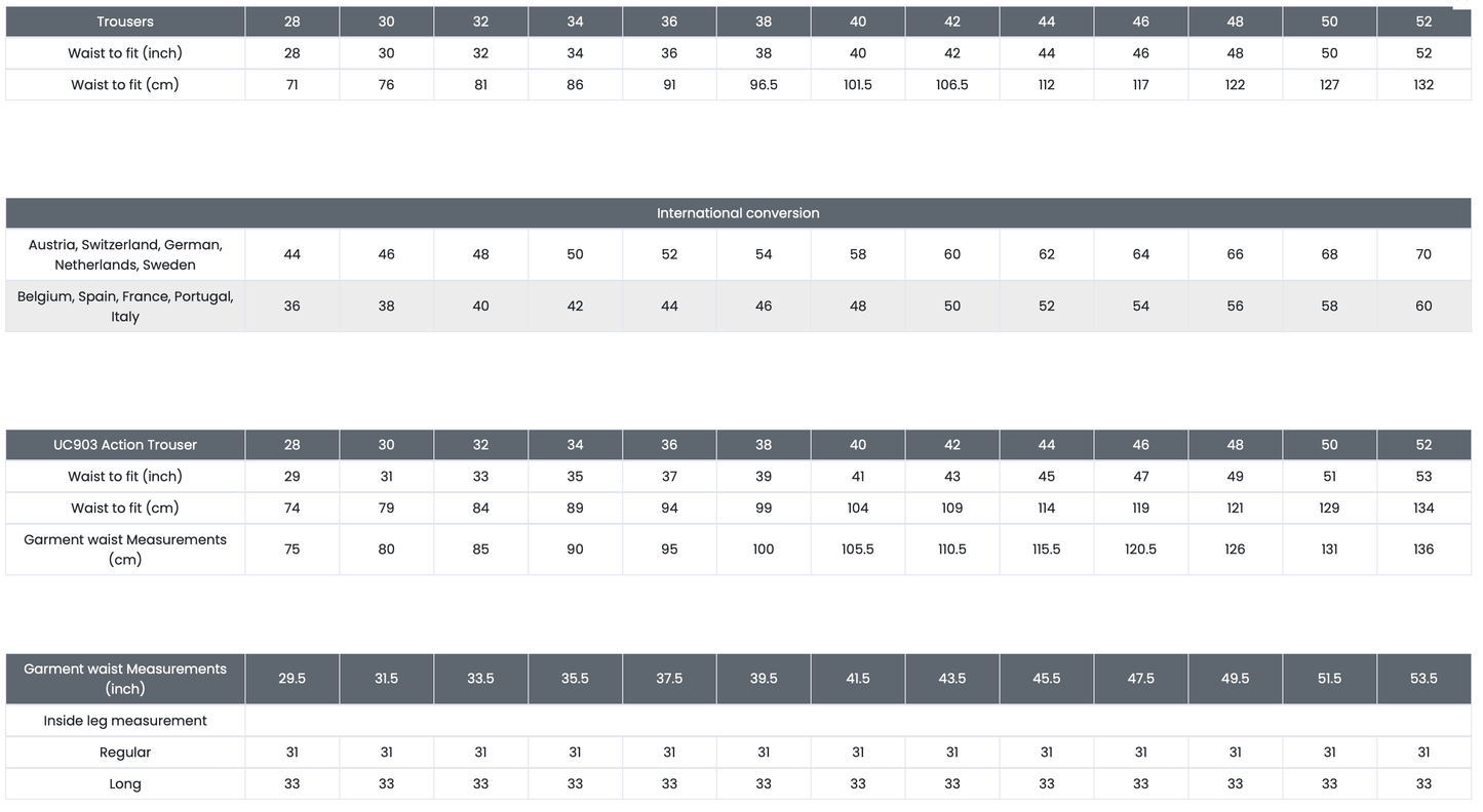 UC903L - Long Action Trouser