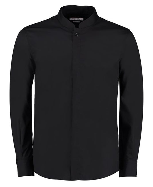 KK161 - Mandarin collar shirt long-sleeved (Tailored Fit)
