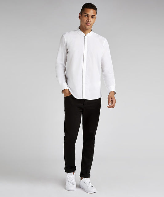 KK161 - Mandarin collar shirt long-sleeved (Tailored Fit)