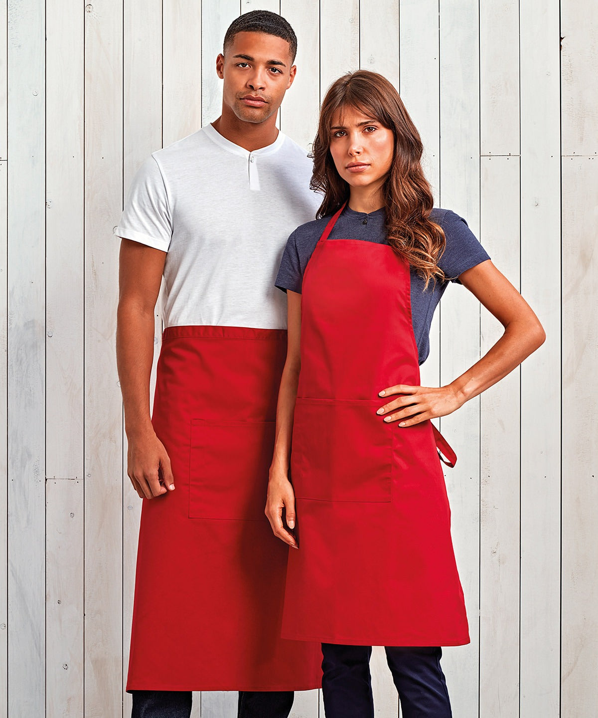 PR154 - Coloured Pocketed Bib Apron