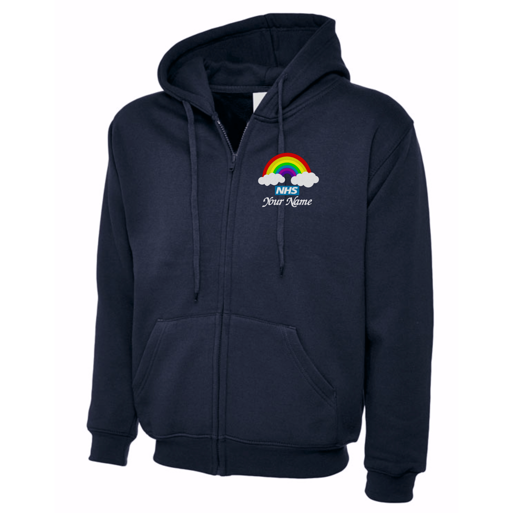 NHS Zipped Hoodie Wirral Textile Motifs