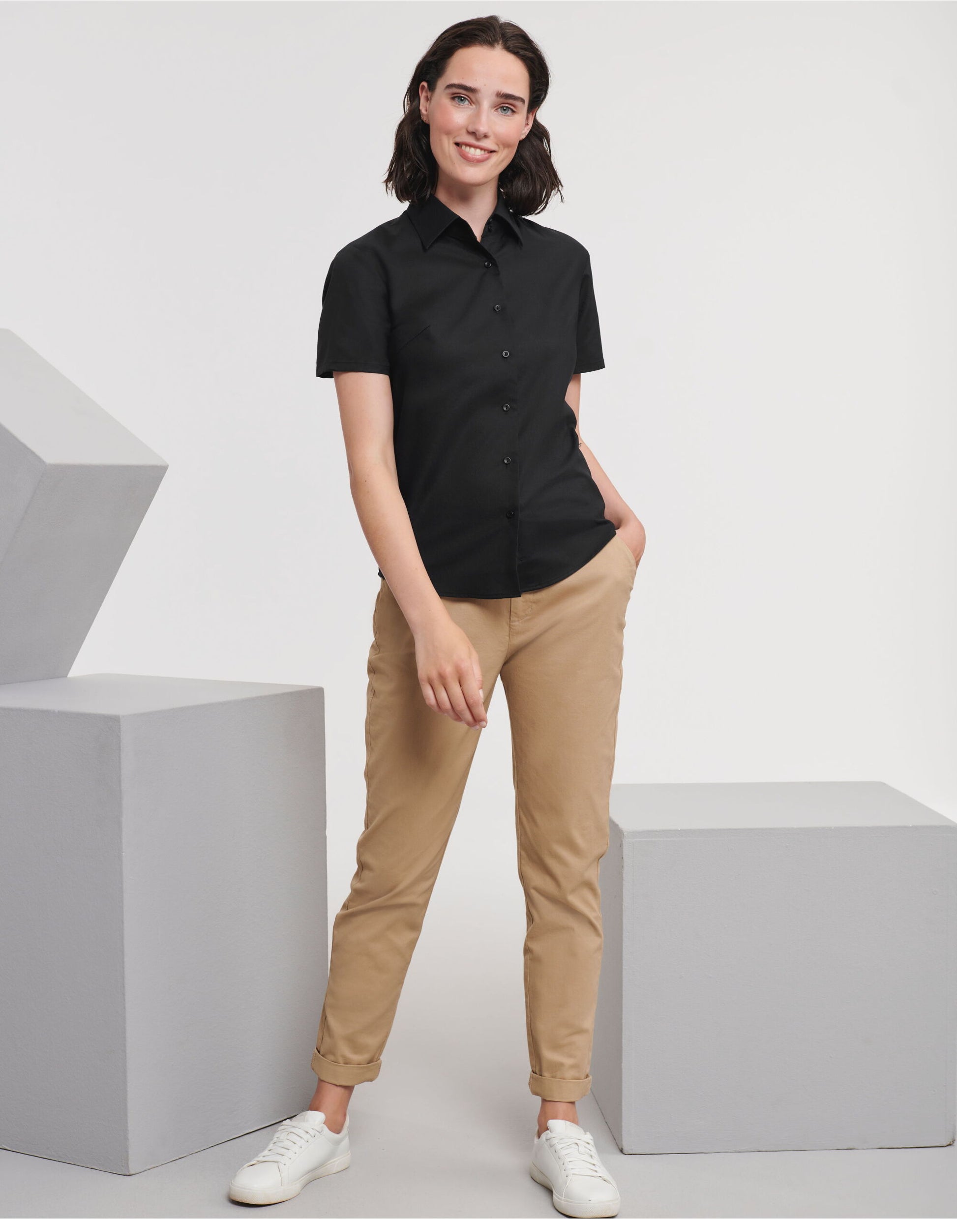 Ladies' S/Sleeve Oxford Shirt
