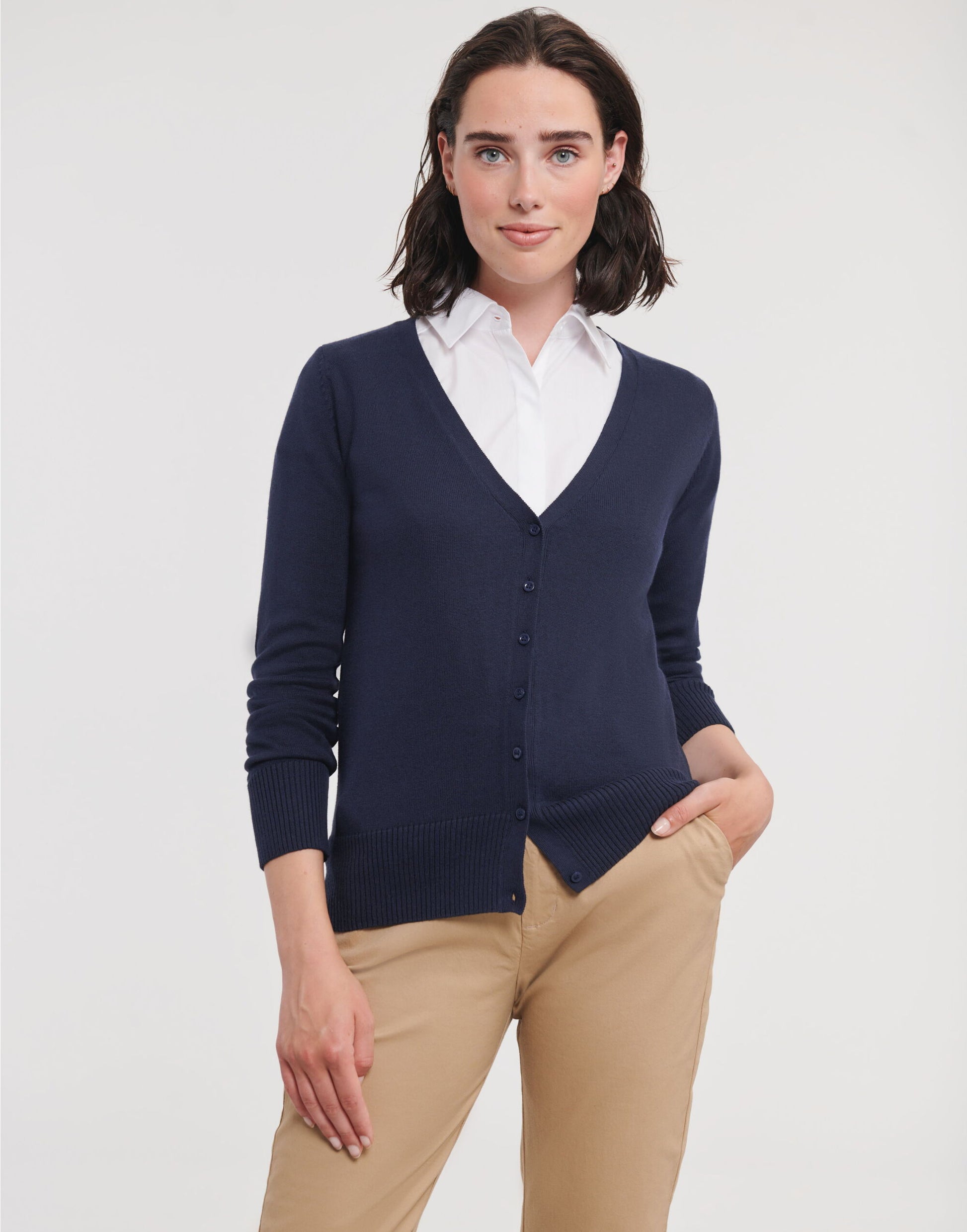 Ladies' V-Neck Knitted Cardigan