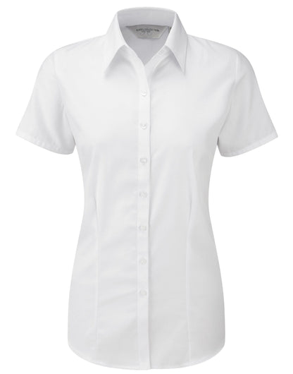 Ladies' S/Sleeve Herringbone Shirt