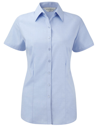 Ladies' S/Sleeve Herringbone Shirt