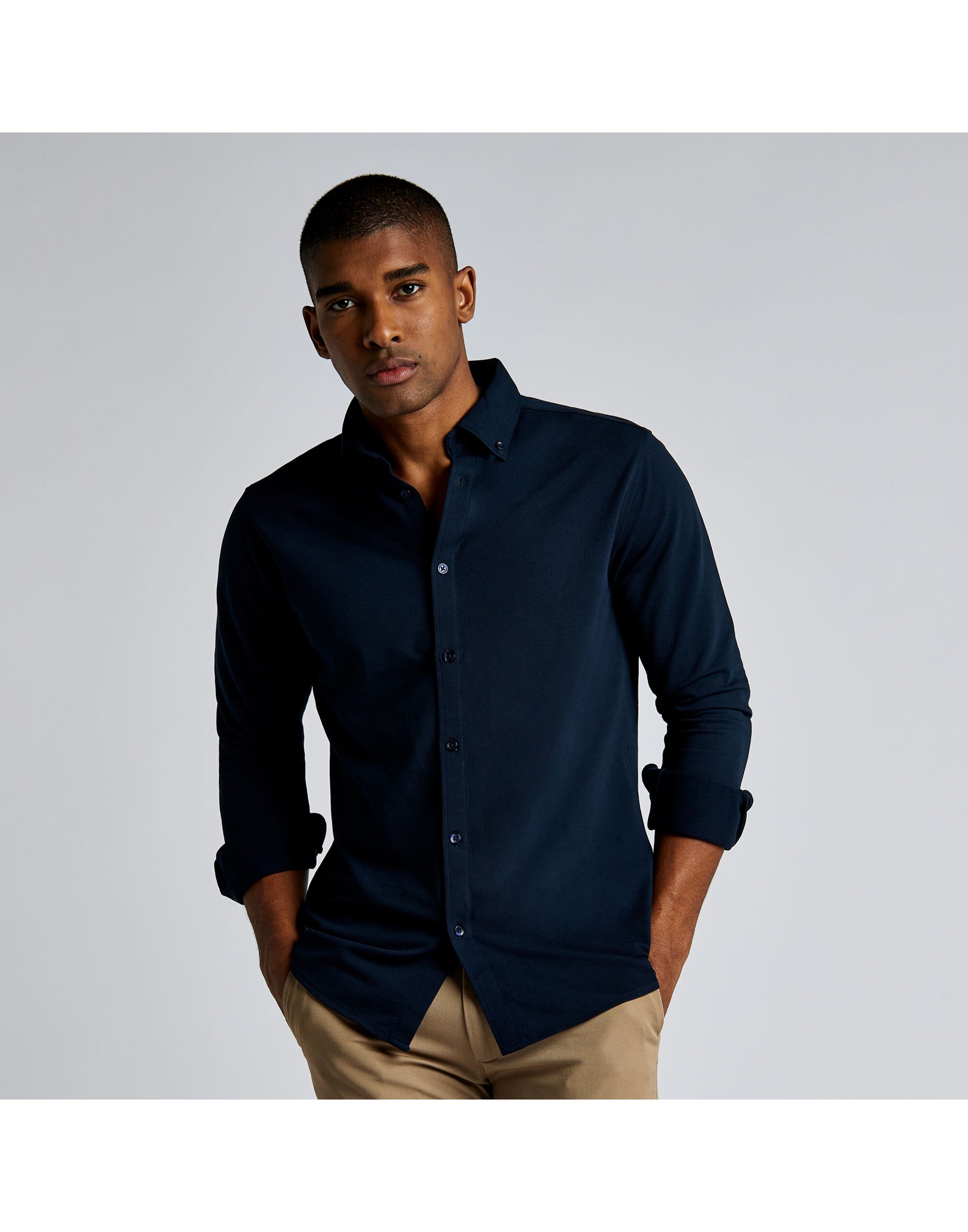 Tailored Fit Superwash Pique Shirt (LS)