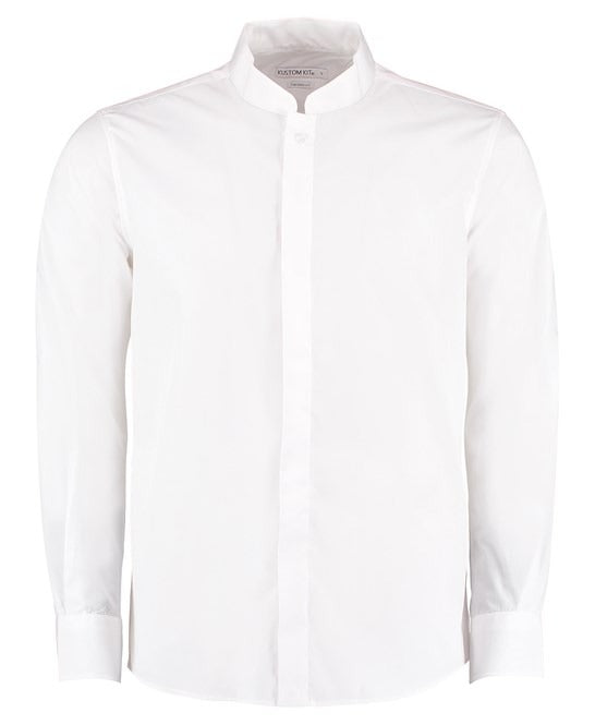 KK161 - Mandarin collar shirt long-sleeved (Tailored Fit)